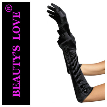 New design color long leather gloves with decoration for sexy ladies